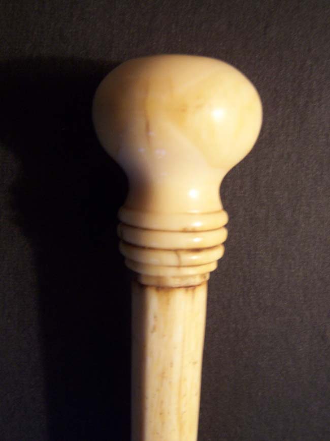 A 19th century ANTIQUE Whale Ivory Mounted Whalebone Walking stick